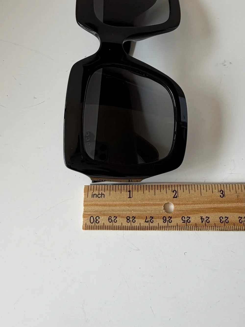 Gucci Authentic‎ Black Oversized Square Sunglasses with Gold GG Emblem